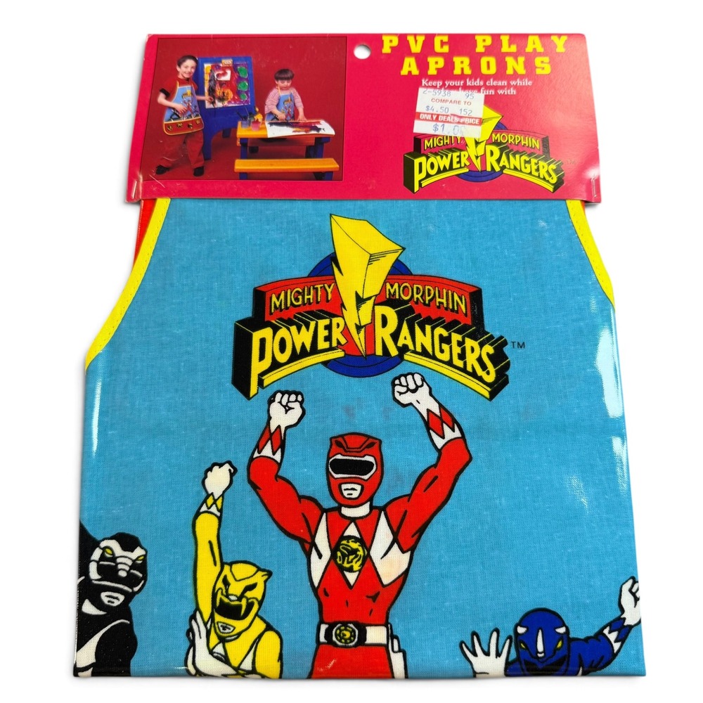 Vintage 1994 Mighty Morphin Power Rangers PVC Play Apron Jay Franco Saban NEW